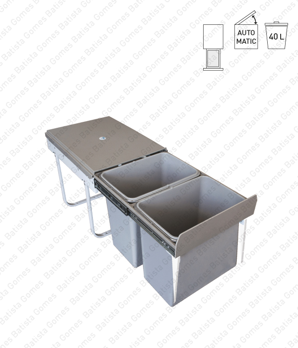 Balde para lixo extra�vel - Porta frontal - M�d. 400 - Autom�tico - 40L